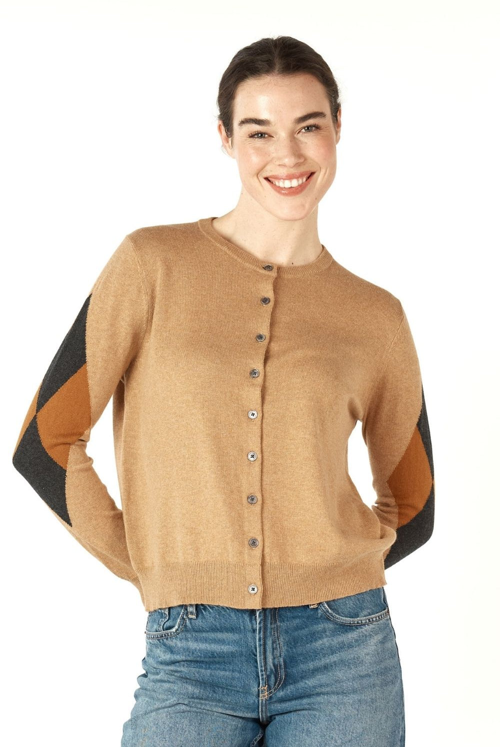 Zaket & Plover - Diamond Dapper Cardi | Camel - Knitwear - Silvermaple Boutique