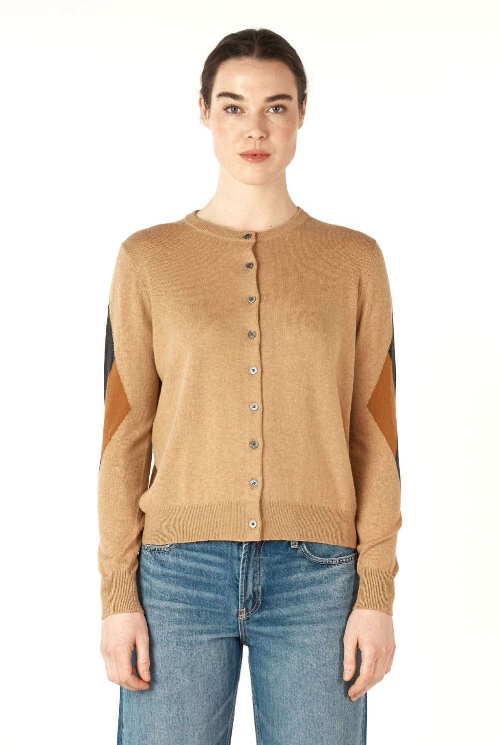 Zaket & Plover - Diamond Dapper Cardi | Camel - Knitwear - Silvermaple Boutique