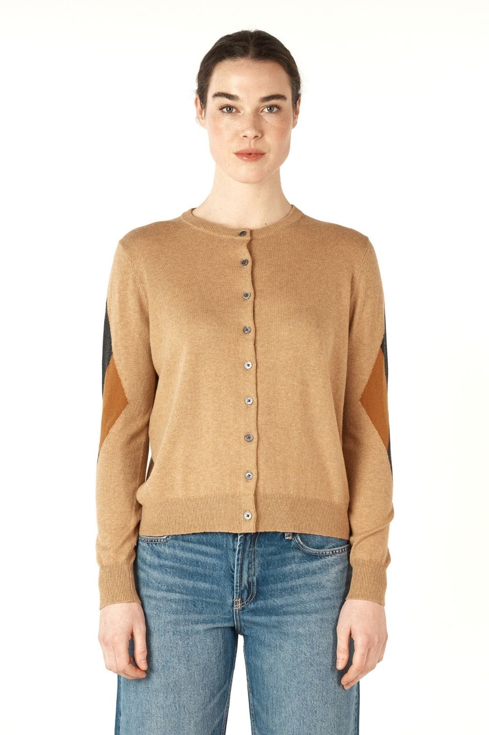 Zaket & Plover - Diamond Dapper Cardi | Camel - Knitwear - Silvermaple Boutique