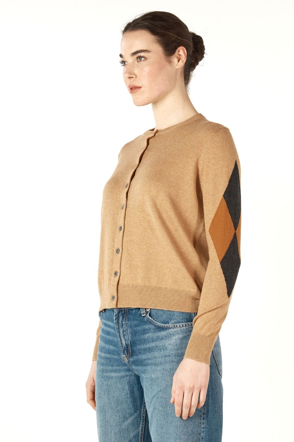 Zaket & Plover - Diamond Dapper Cardi | Camel - Knitwear - Silvermaple Boutique