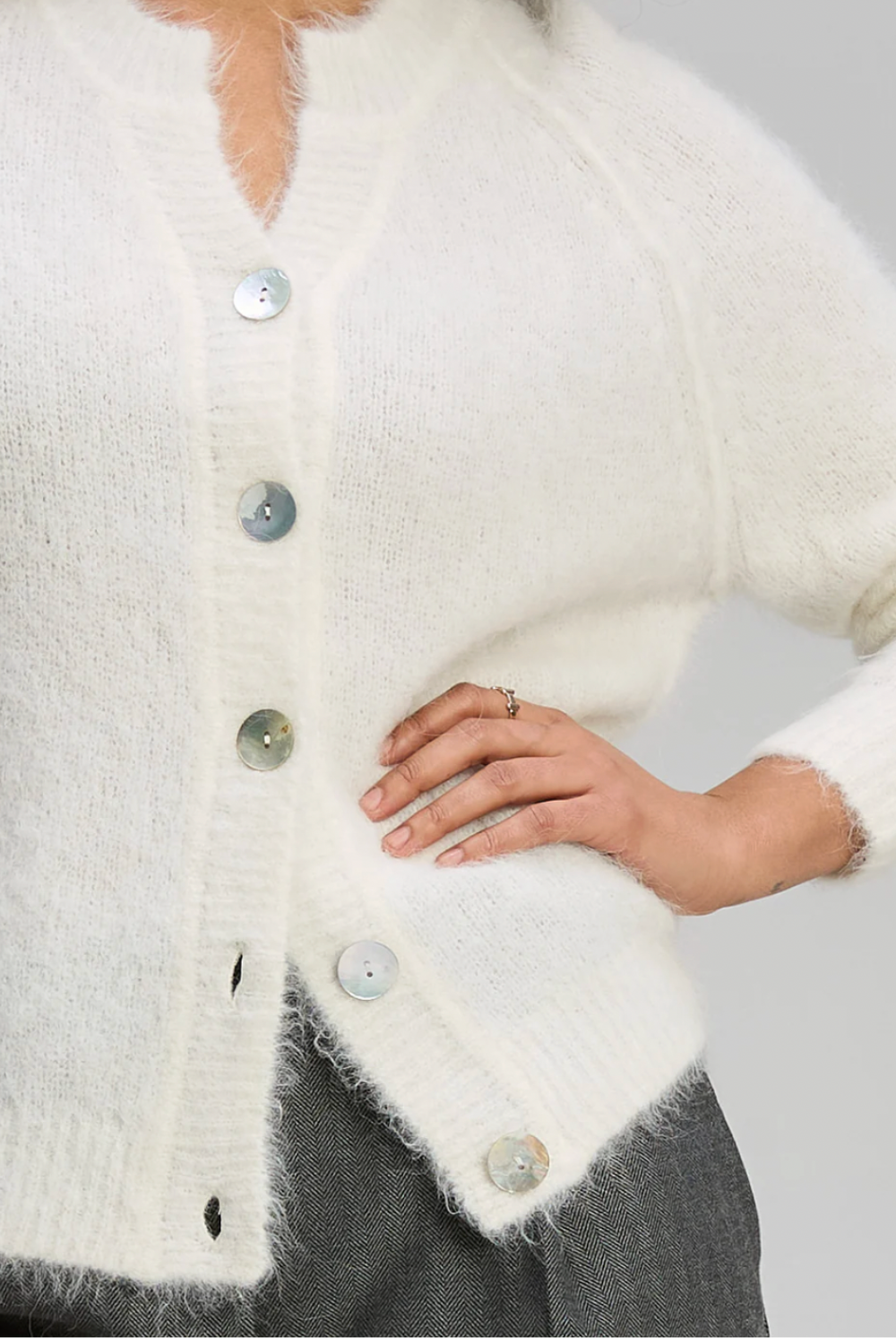 Zaket & Plover - Alpaca Cardi | White - Cardigan - Silvermaple Boutique