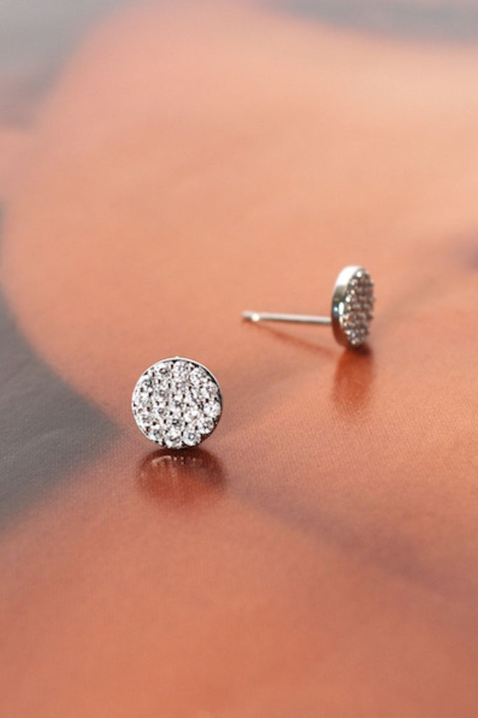 CZ Diamante Stud Earrings | Gold / Crystal - Silvermaple Boutique