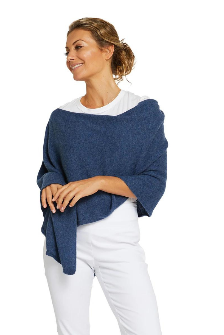Esperance & Co - Cashmere Topper | Denim - Scarves & Wraps - Silvermaple Boutique