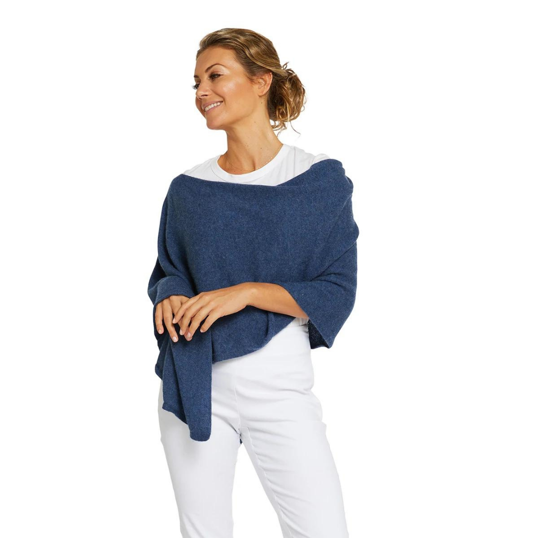 Esperance & Co - Cashmere Topper | Denim - Scarves & Wraps - Silvermaple Boutique