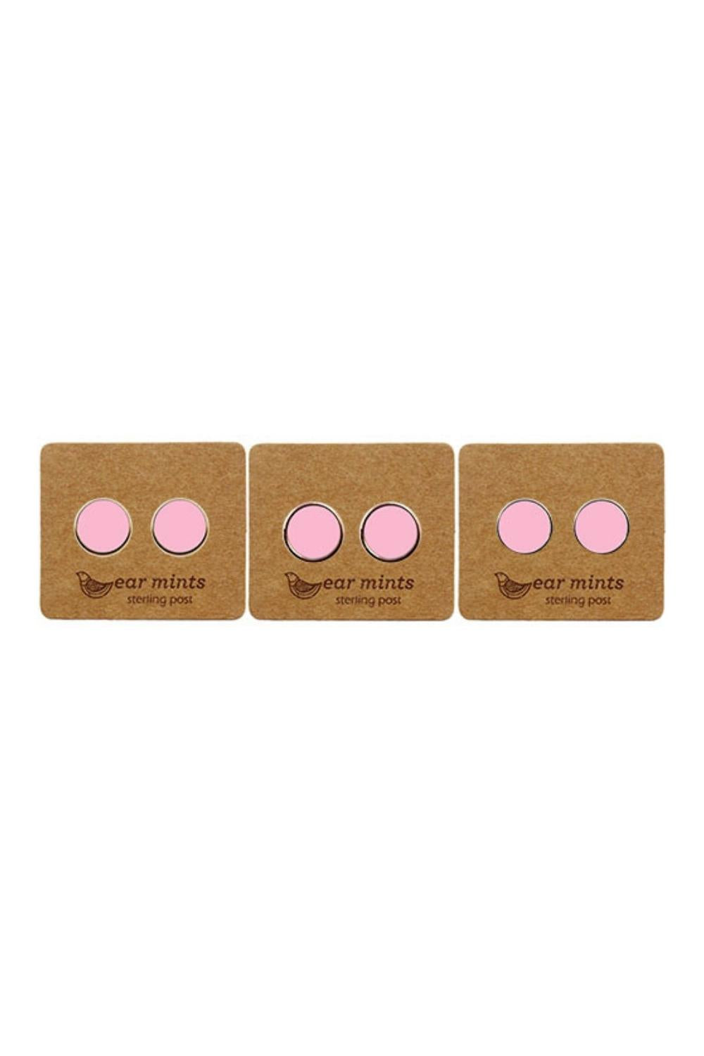 Fabienne - Ear Mints 7mm Round Enamel Stud | Fairy Wing Pink/Silver - Jewellery - Silvermaple Boutique