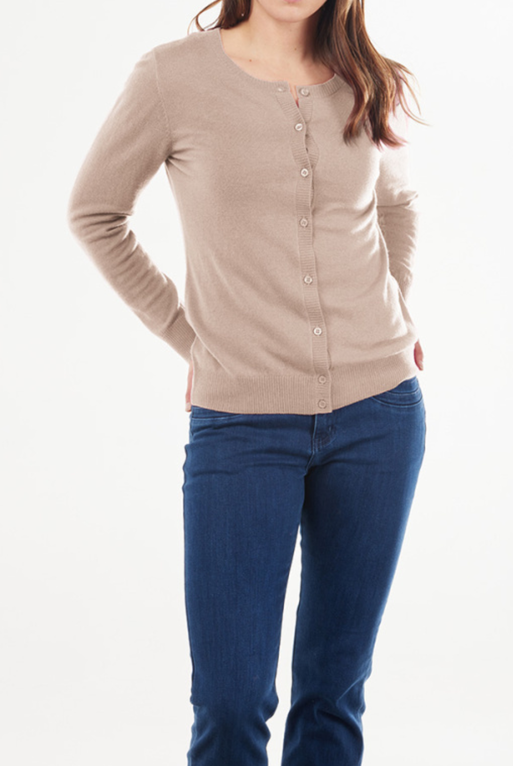 Bridge & Lord - Essential Button to Neck Cardi | Camel - Knitwear - Silvermaple Boutique