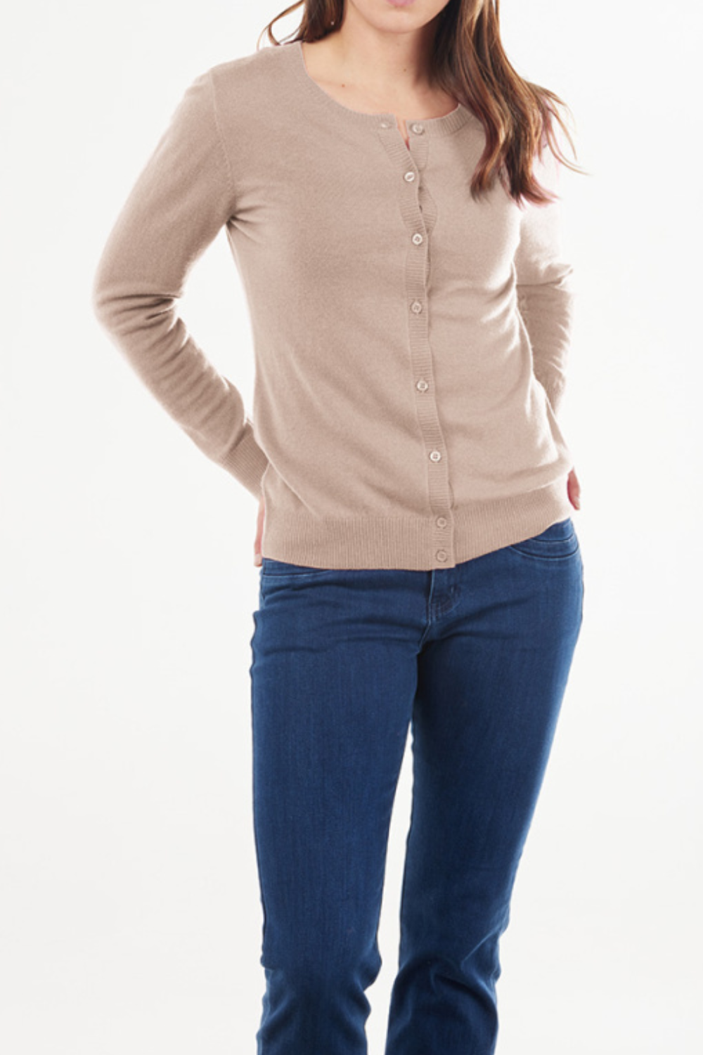 Bridge & Lord - Essential Button to Neck Cardi | Camel - Knitwear - Silvermaple Boutique