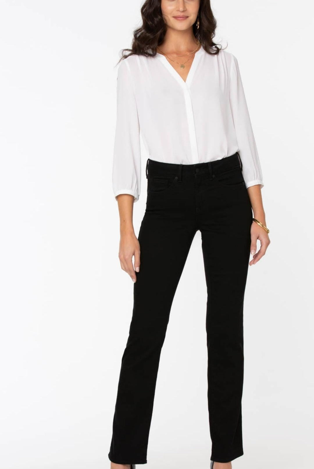 NYDJ - Marilyn Straight Jean | Black - Pants - Silvermaple Boutique