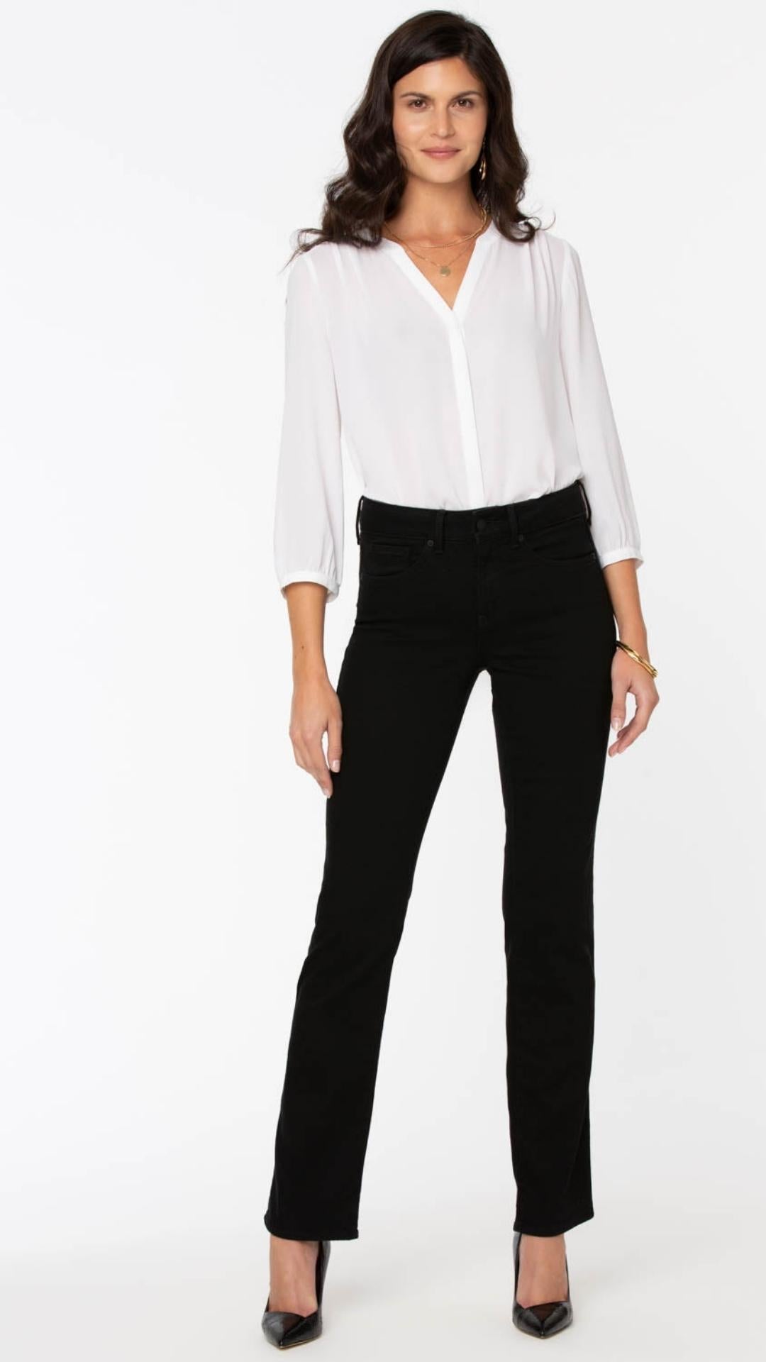 NYDJ - Marilyn Straight Jean | Black - Pants - Silvermaple Boutique