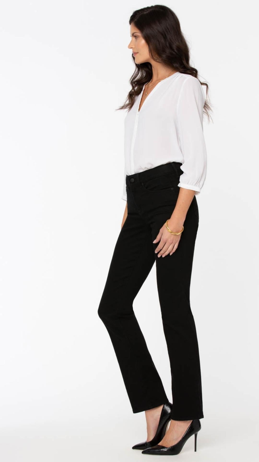 NYDJ - Marilyn Straight Jean | Black - Pants - Silvermaple Boutique