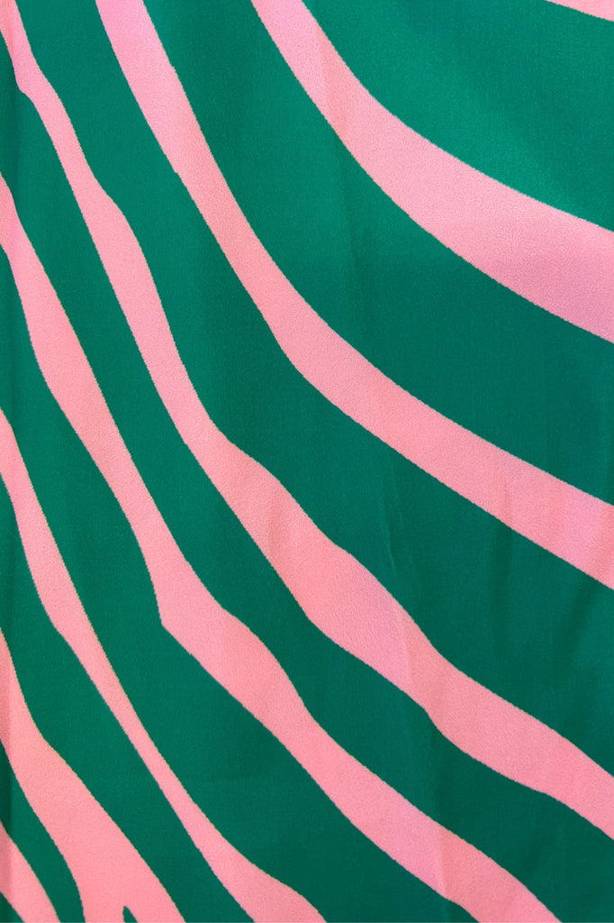 Fashion Express  Wave Print Button Shirt | Pink/Green_Silvermaple Boutique