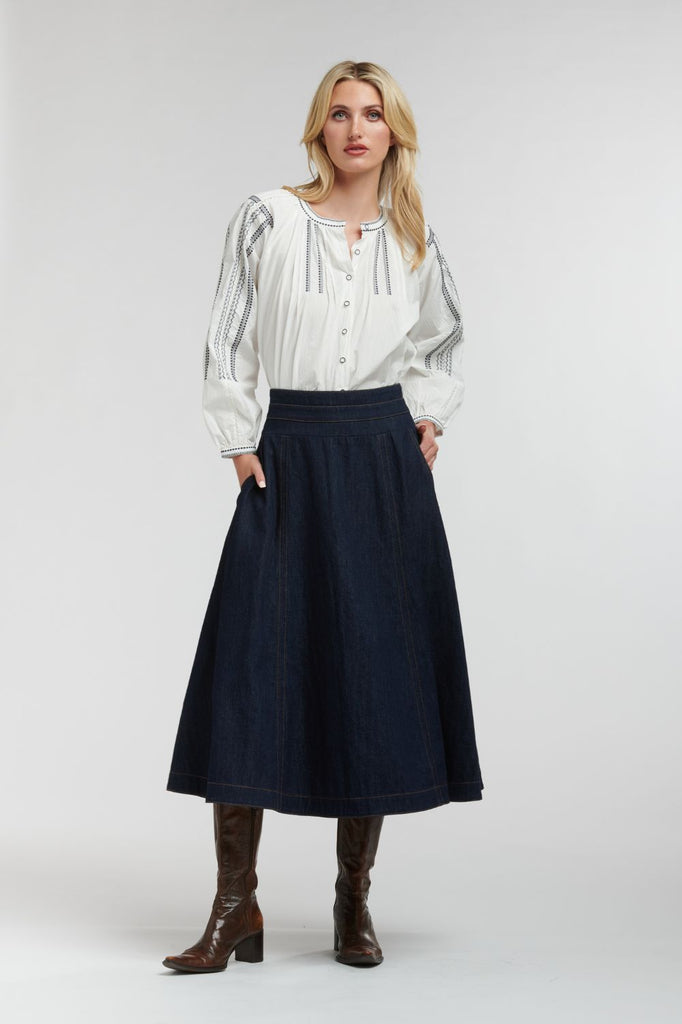 365 Days Dakota Denim Skirt | Dark Denim_Silvermaple Boutique