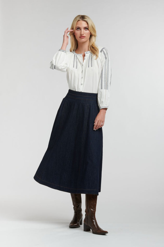 365 Days Dakota Denim Skirt | Dark Denim_Silvermaple Boutique