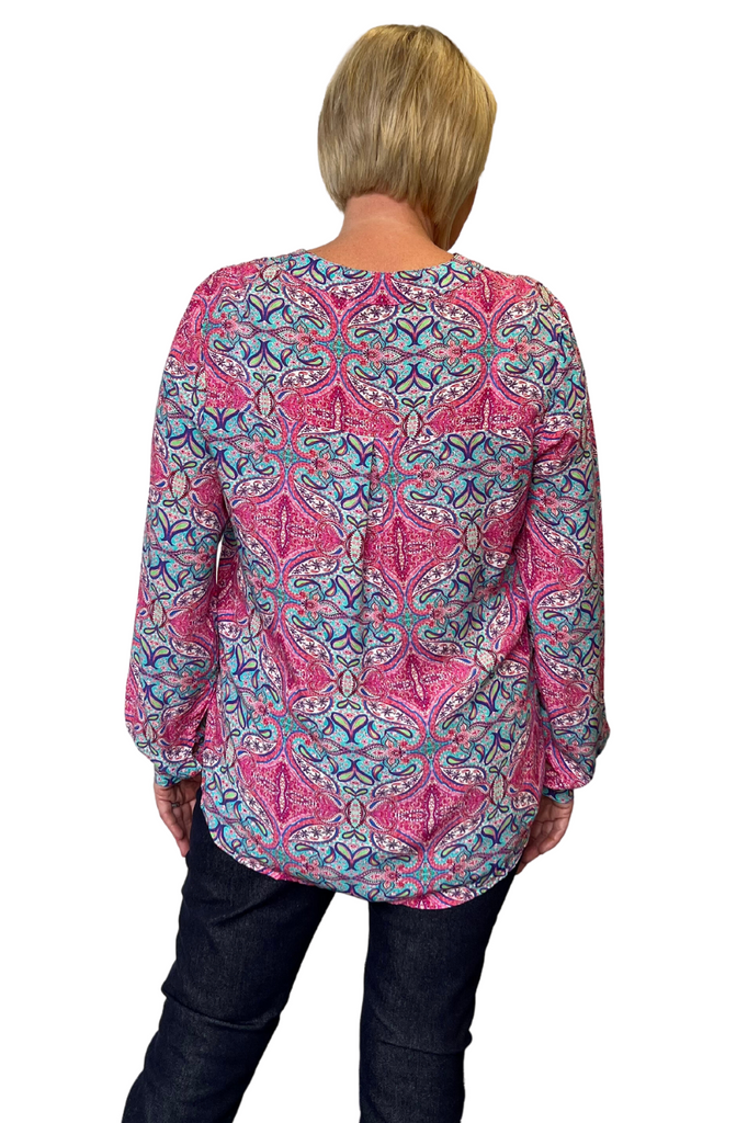 Silvermaple Boutique Allegra Shirt | Paisley Pink  Multi _Silvermaple Boutique 
