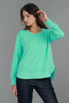 3rd Story The Label - Charlette Curve Hem Sweater | Jelly Mint - Jumper - Silvermaple Boutique 