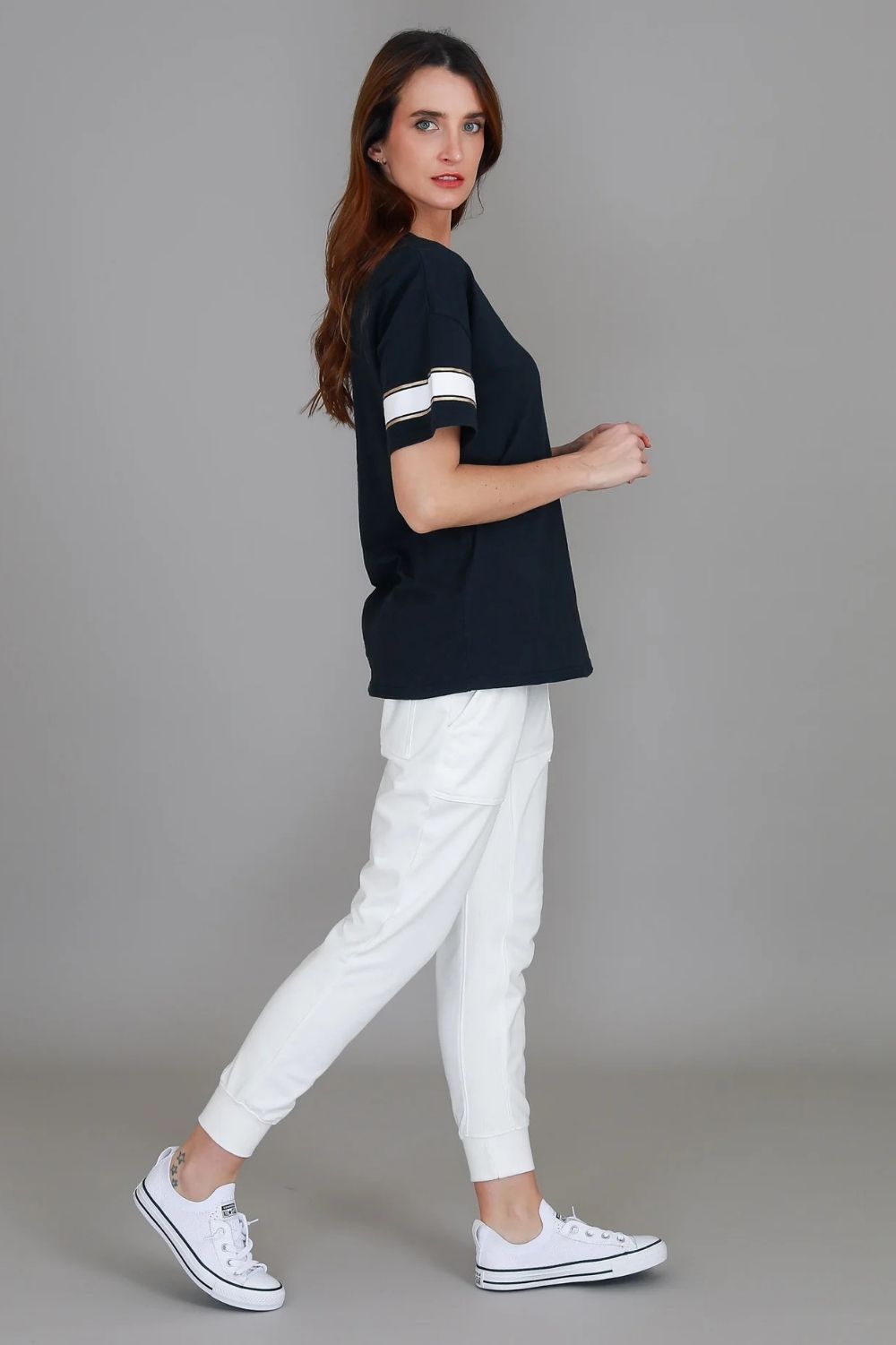 3rd Story The Label - Roselyn Band Tee | Ink - Top - Silvermaple Boutique 