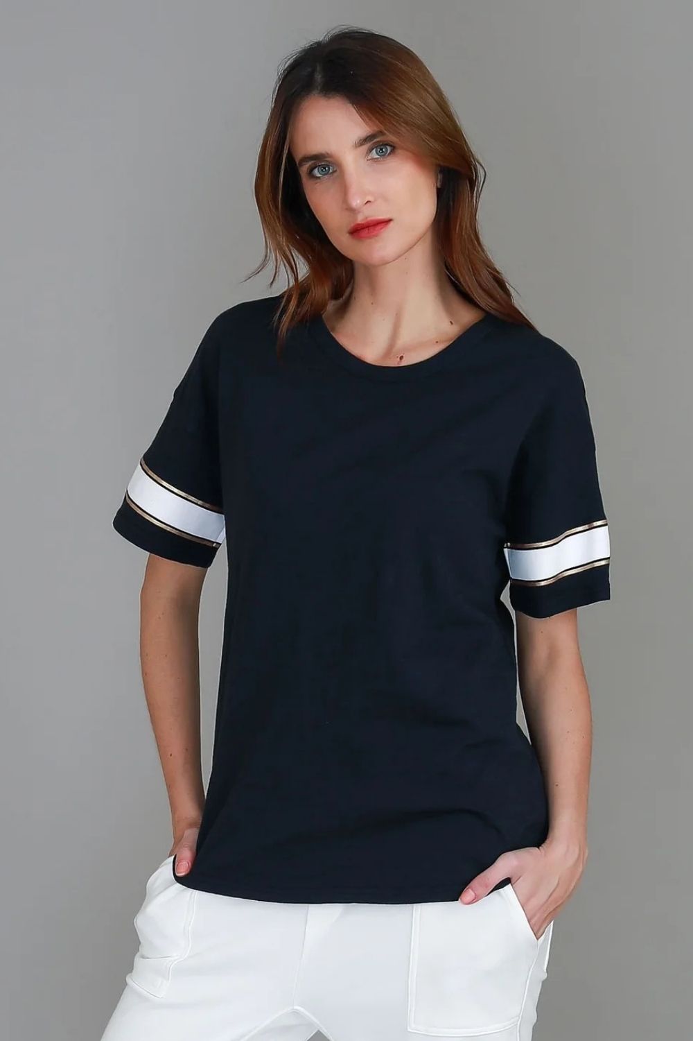 3rd Story The Label - Roselyn Band Tee | Ink - Top - Silvermaple Boutique 