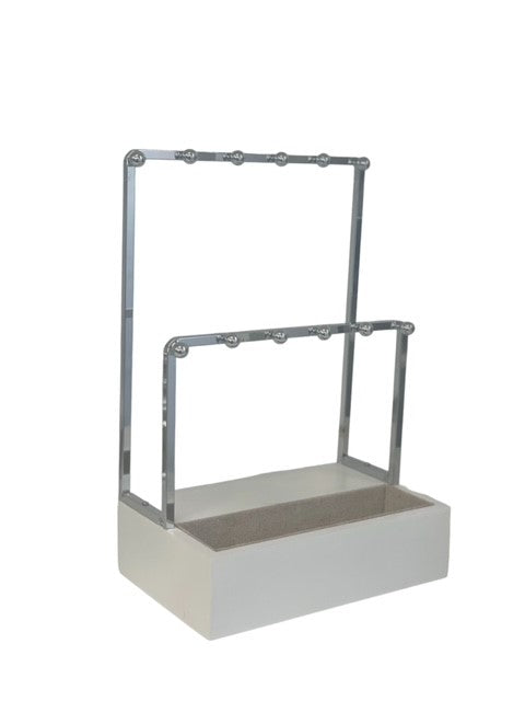 Jewellery Stand with Mirror | White/Silver - Silvermaple Boutique