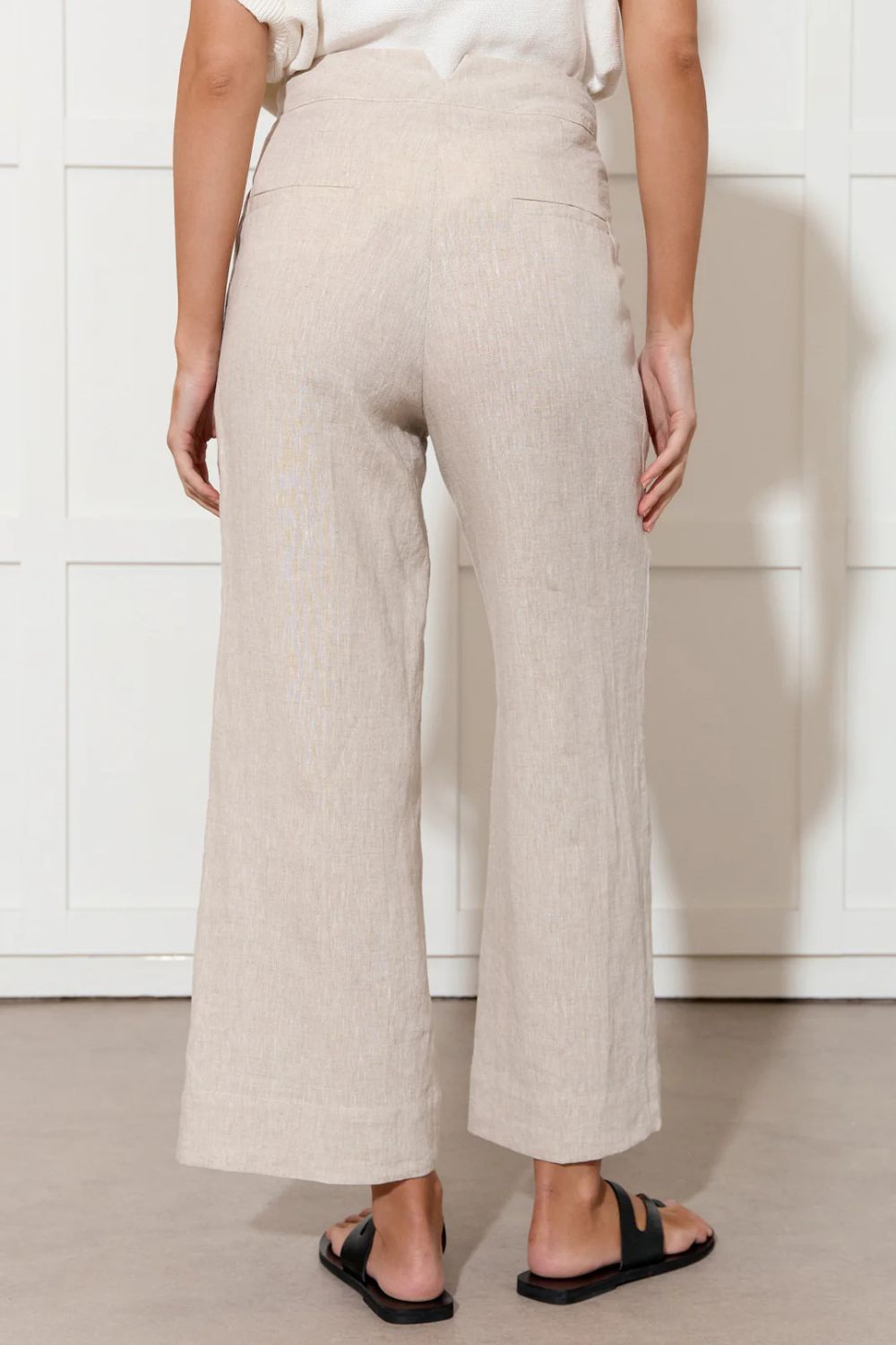 Adorne - Nisha Cropped Linen Pant | Natural - Pants - Silvermaple Boutique 