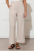 Adorne - Nisha Cropped Linen Pant | Natural - Pants - Silvermaple Boutique 