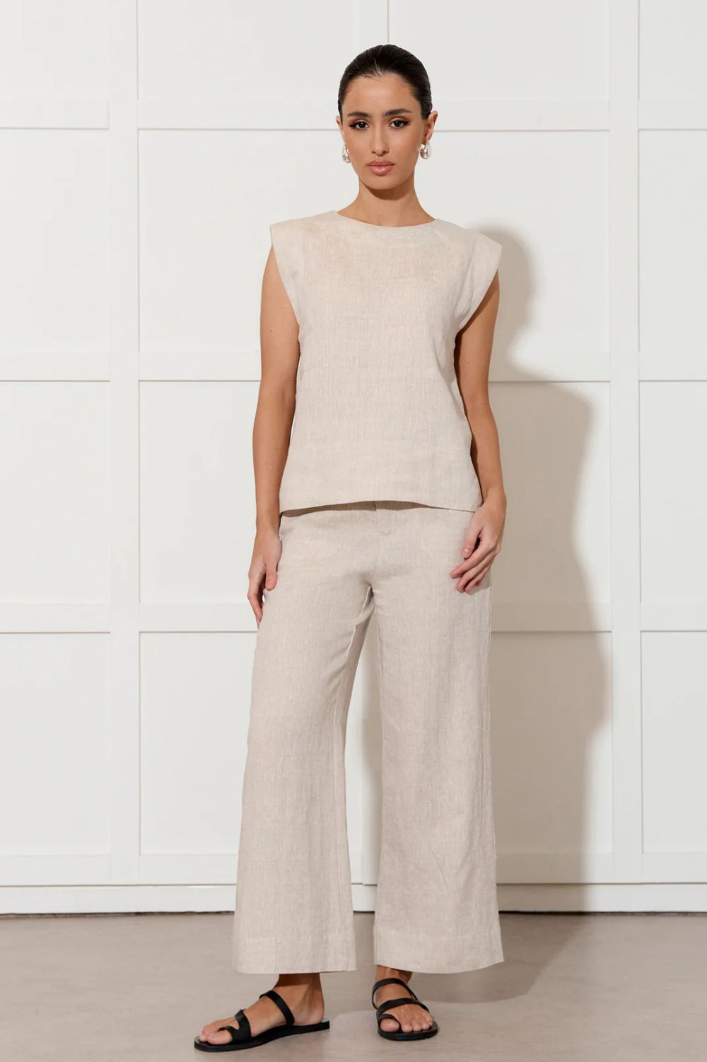 Adorne - Nisha Cropped Linen Pant | Natural - Pants - Silvermaple Boutique 