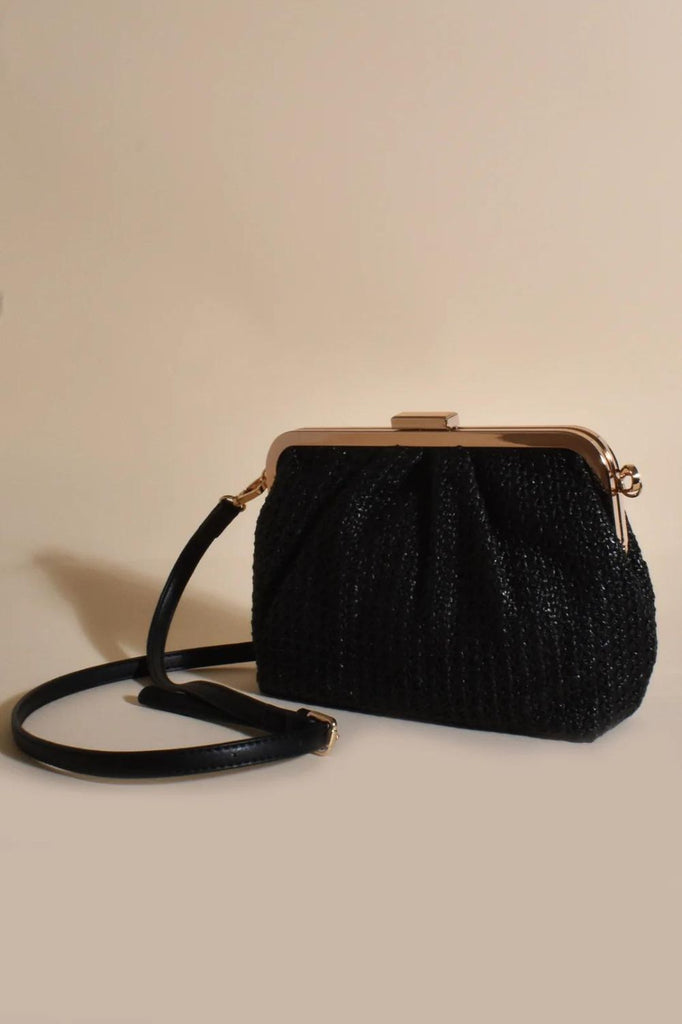 Adorne Isabelle Woven Cross Body Bag | Black_Silvermaple Boutique