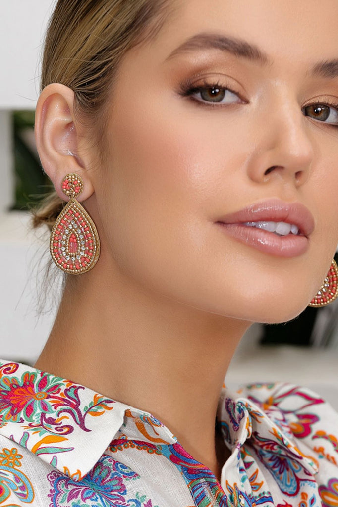 Adorn Nora Mini Teardrop Event Earrings | Coral Gold_Silvermaple Boutique