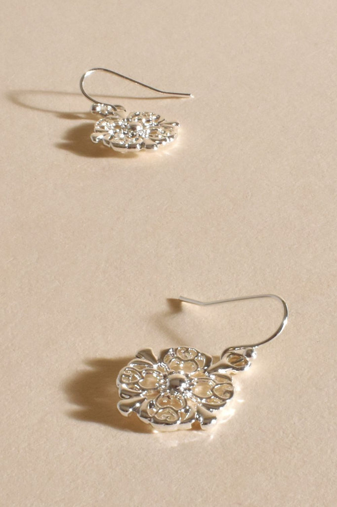 Adorne Monte Vintage Charm Hook Earrings | Silver_Silvermaple Boutique