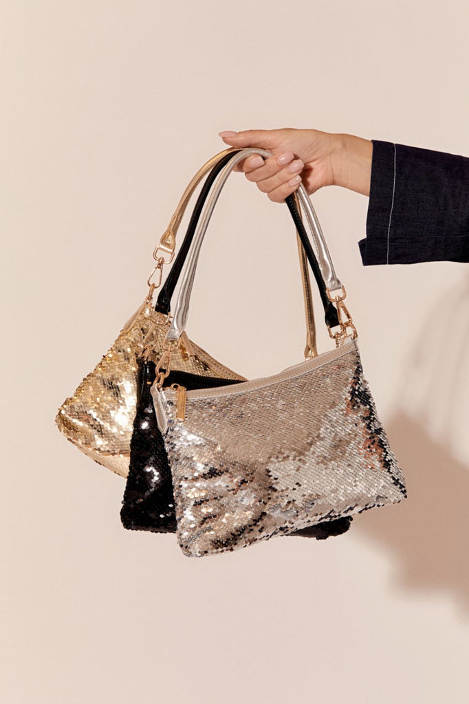 Iris Sequin Handbag | Black - Silvermaple Boutique