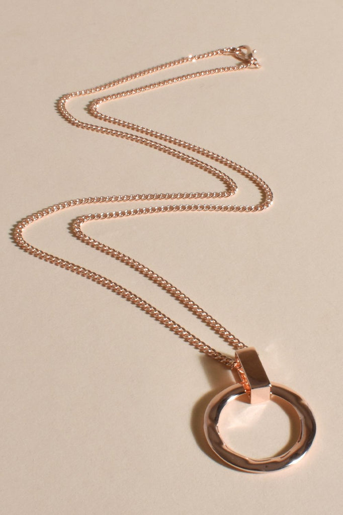 Adorne Fine Ring Drop Pendant Necklace | Rose Gold_Silvermaple Boutique