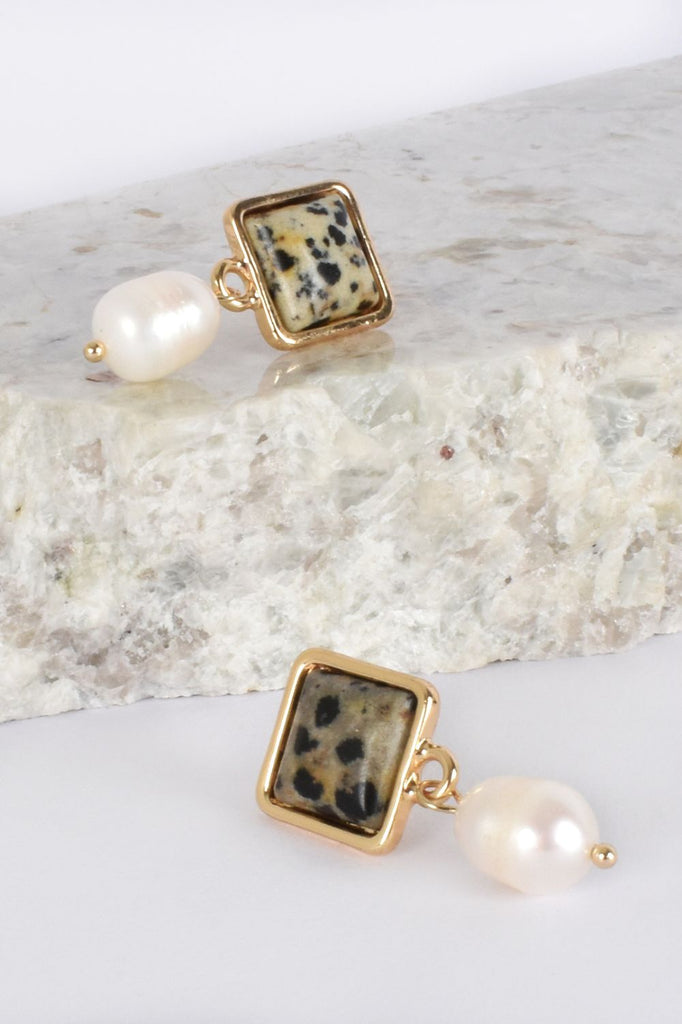 Adorn Stone Pearl Mix Earrings | Gold Spot_Silvermaple Boutique