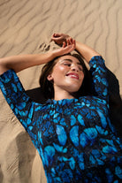 Alquema - Alquema 3/4 Sleeve Smash Pocket Dress | Amazon Blues - Dress - Silvermaple Boutique 