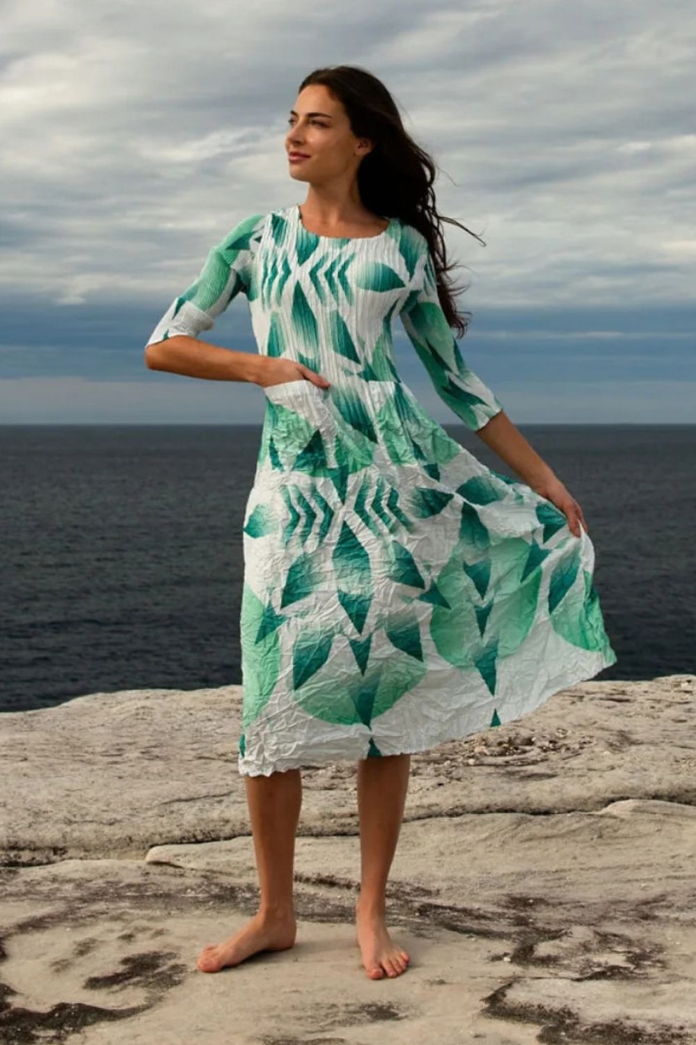Alquema - Alquema 3/4 Sleeve Smash Pocket Dress | Gatsby - Dress - Silvermaple Boutique 