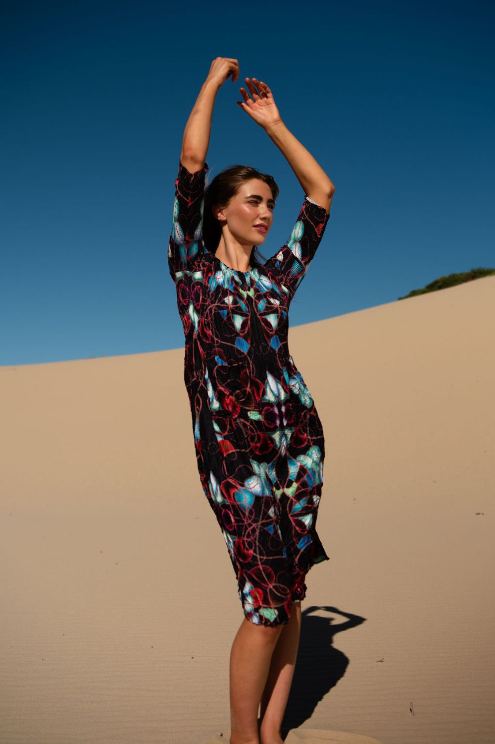 Alquema - Alquema 3/4 Sleeve Smash Pocket Dress | Kaleidoscope - Dress - Silvermaple Boutique 