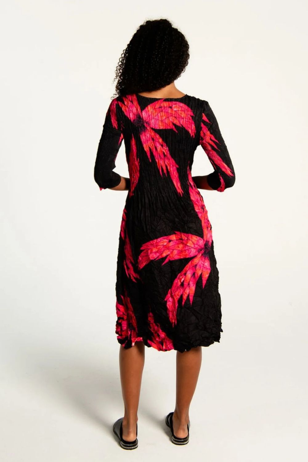 Alquema - Alquema 3/4 Sleeve Smash Pocket Dress | Pink Night Dragon - Dress - Silvermaple Boutique 