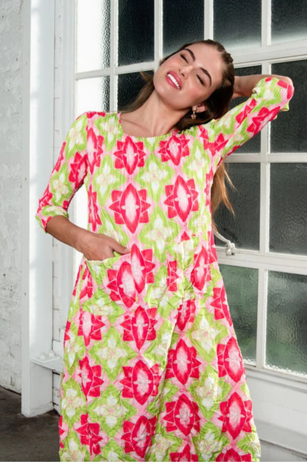 Alquema - Alquema 3/4 Sleeve Smash Pocket Dress | Protea -  - Silvermaple Boutique 