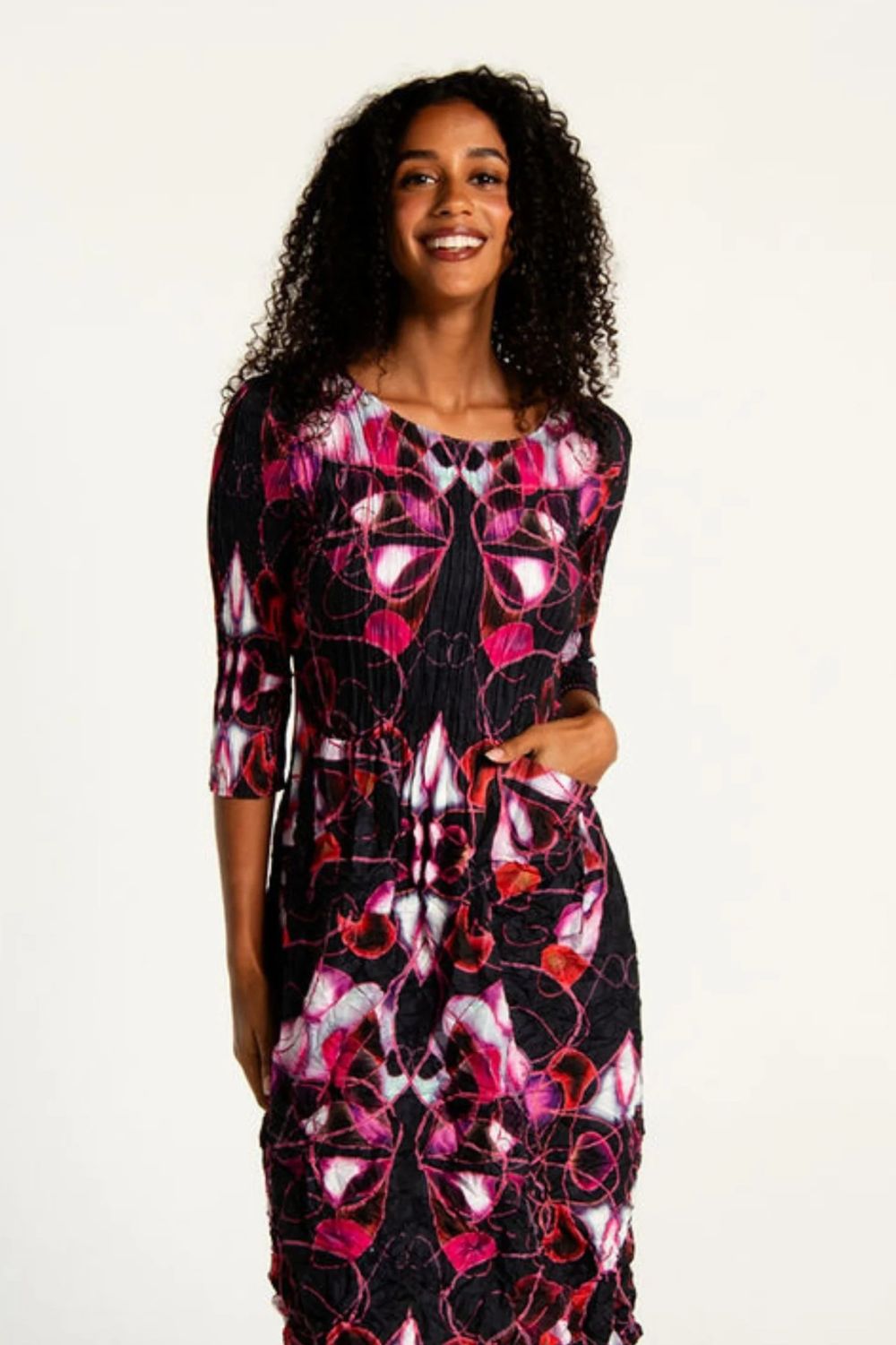 Alquema - Alquema 3/4 Sleeve Smash Pocket Dress | Telescope - Dress - Silvermaple Boutique 