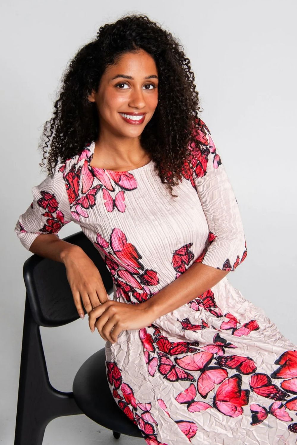 Alquema - Alquema 3/4 Sleeve Smash Pocket Dress | Wild Butterflies - Dress - Silvermaple Boutique 