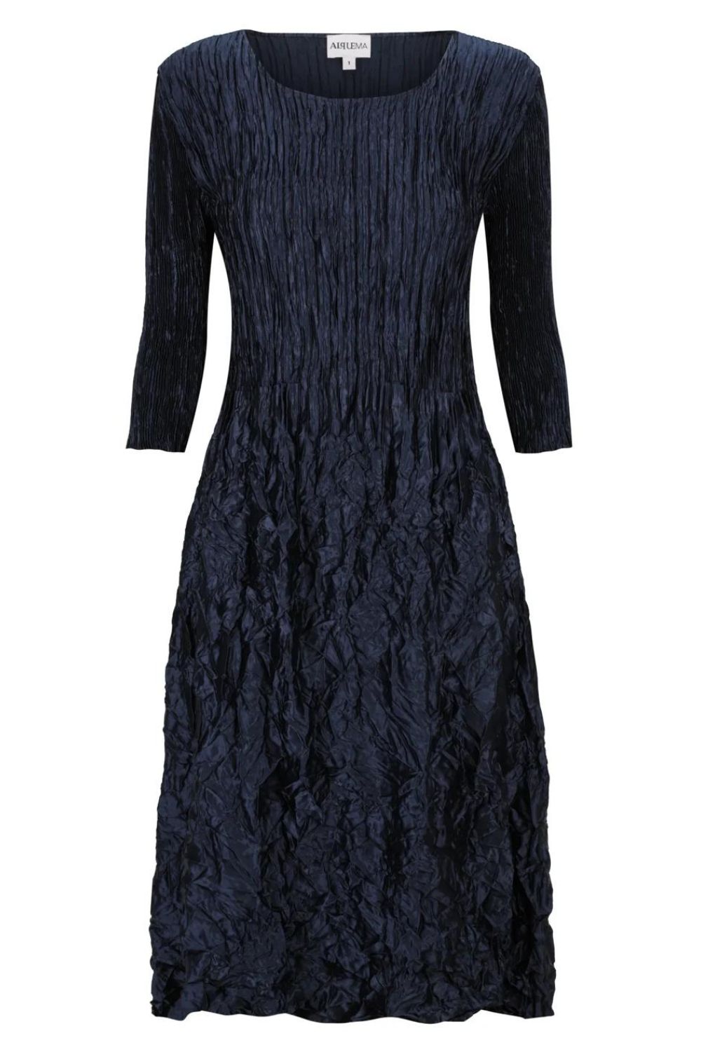 Alquema - 3/4 Sleeve Smash Pocket Dress | Glossy Ink - Dress - Silvermaple Boutique 