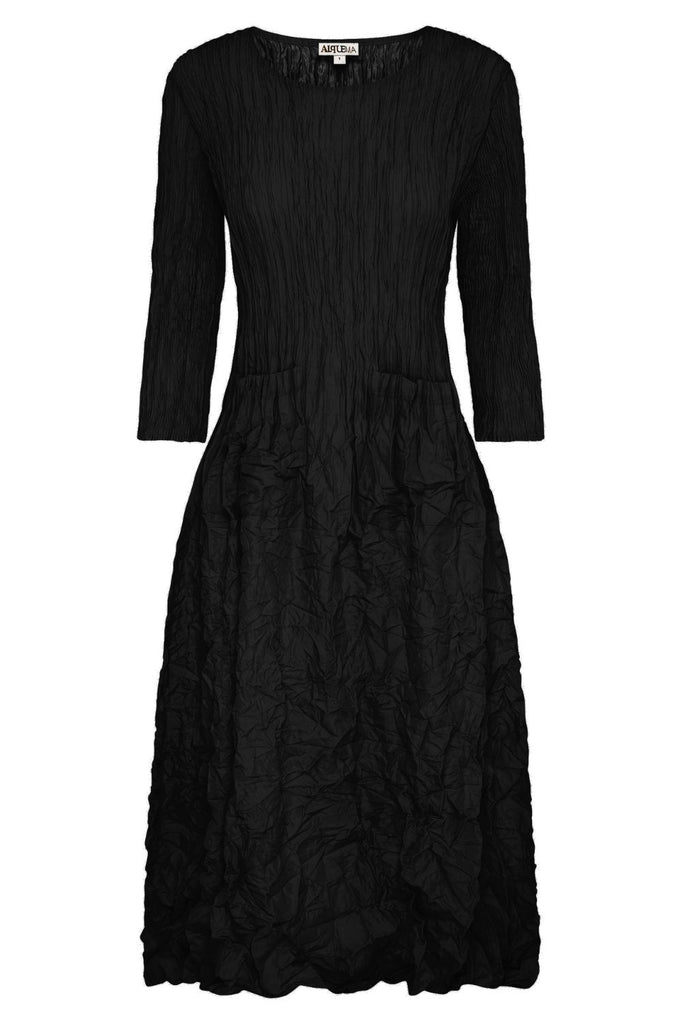 Alquema 3/4 Sleeve Smash Pocket Dress | Black_Silvermaple Boutique