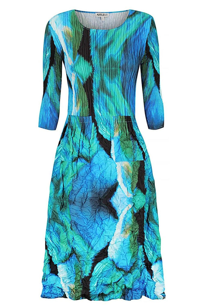 Alquema 3/4 Smash Pocket Dress | Aqua Bows_Silvermaple Boutique