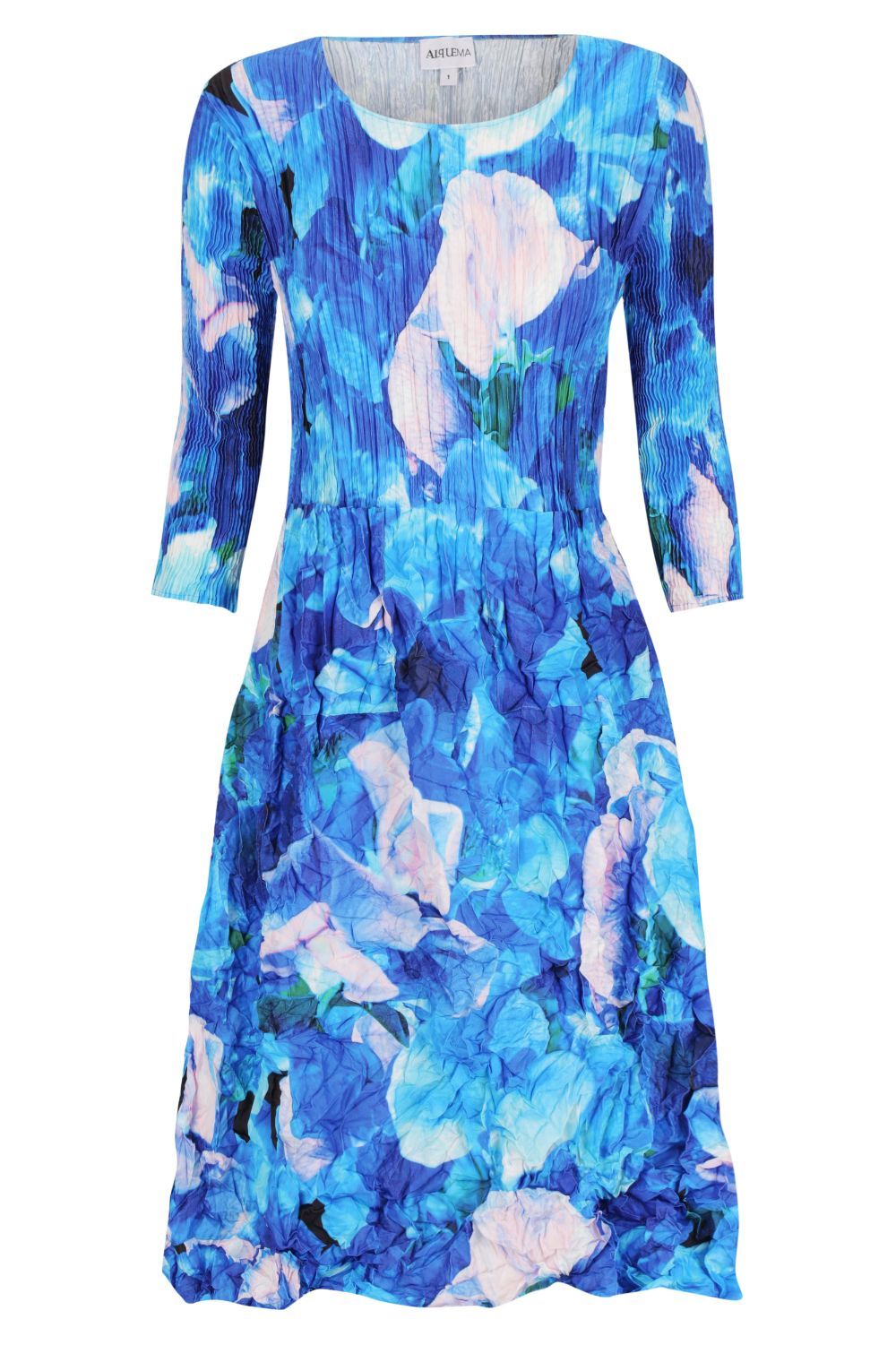 Alquema - 3/4 Sleeve Smash Pocket Dress | Ocean Sweet Pea - Dress - Silvermaple Boutique 