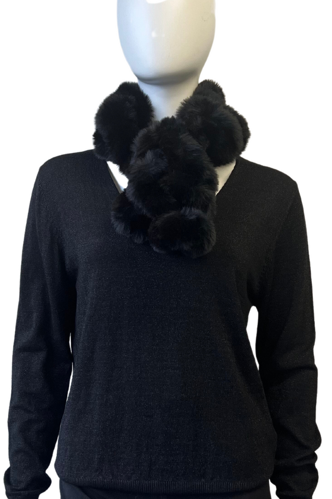 Faux Fur Scarf | Black - Silvermaple Boutique