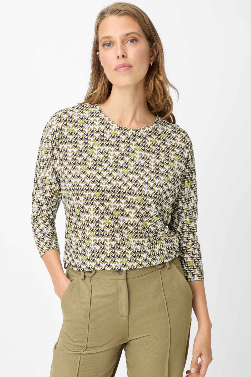 Brax - Brax Charlene Top | Faded Khaki - Top - Silvermaple Boutique 