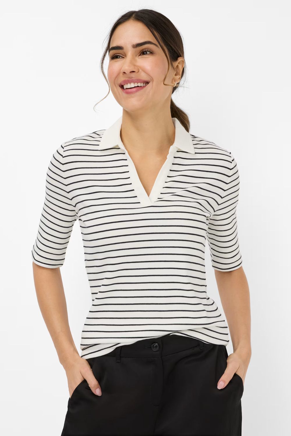 Brax - Cleo Top | Navy Stripe - Top - Silvermaple Boutique 