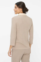 Brax - Brax Cleo Top | Taupe Stripe - Top - Silvermaple Boutique 