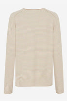 Brax - Lesley V-Neck Sweater | Almond Stripe - Top - Silvermaple Boutique 