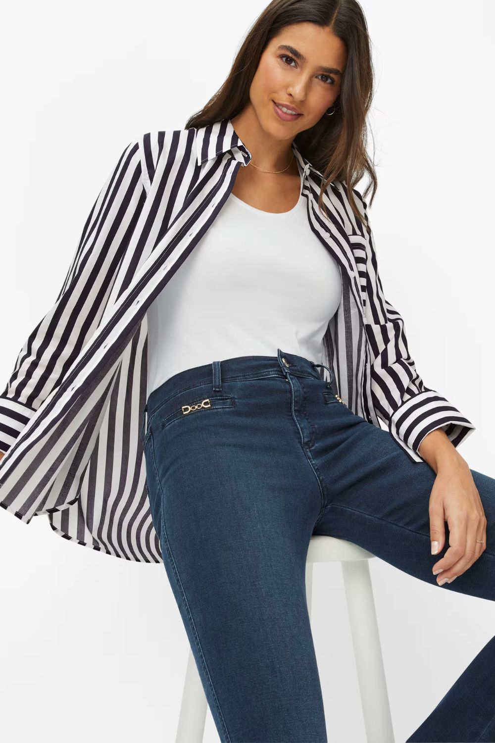 Brax - Viki Blouse | Navy Stripe - Blouse - Silvermaple Boutique 