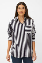 Brax - Viki Blouse | Navy Stripe - Blouse - Silvermaple Boutique 