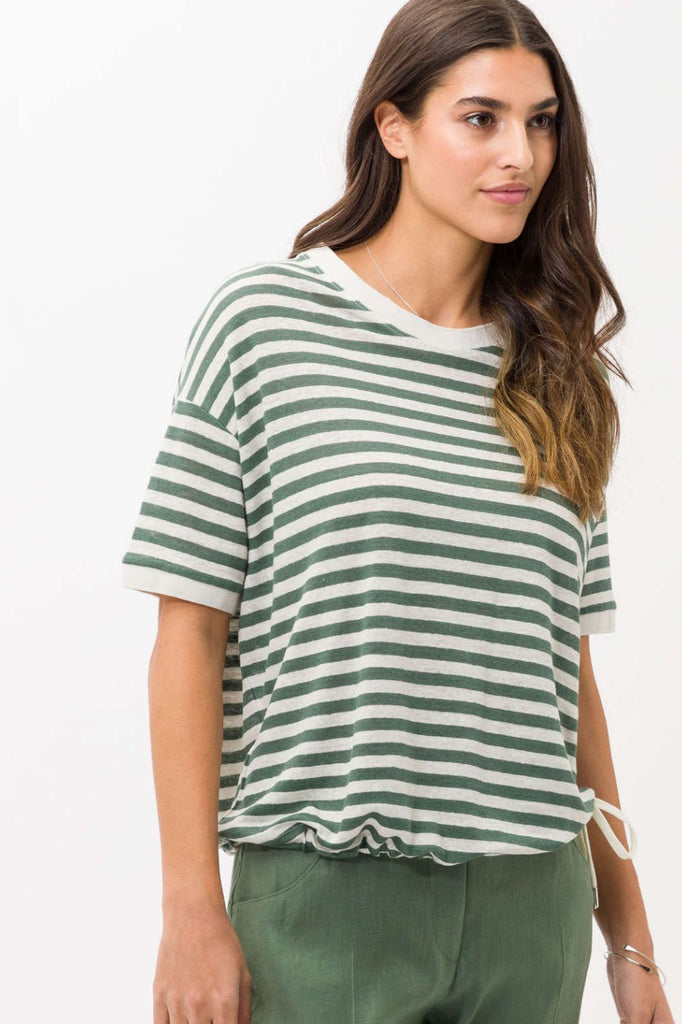 Brax Candice Shirt | Olive/Cream _ Silvermaple Boutique